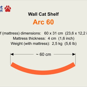 Katzenbett an der Wand befestigtes schwebendes Sitzstangenregal mit weichem Kissen, fester Schlafplatz, abnehmbares und waschbares Kissen, Premium Möbel A60, Bild 10