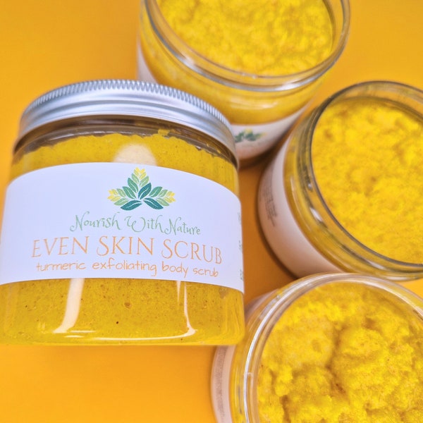 Turmeric Body Scrub, Even Skin Tone Body Scrub, Brightening Scrub, For all Skin Types