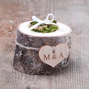 Ring Bearer Box, Wedding Ring Holder, Ring Bearer Pillow, Personalized Tree Stump, Wedding Proposal Ring Box, Engagement Ring Box Dish