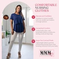 Cotton Blend Nursing Top: Quarter Sleeve Breastfeeding Shirt
