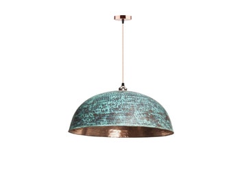 Oxidized Dome Pendant Light Brass Lampshade Ceiling Light , Copper Handmade Lighting Kitchen Island light ,Copper Lampshade Art deco lamp