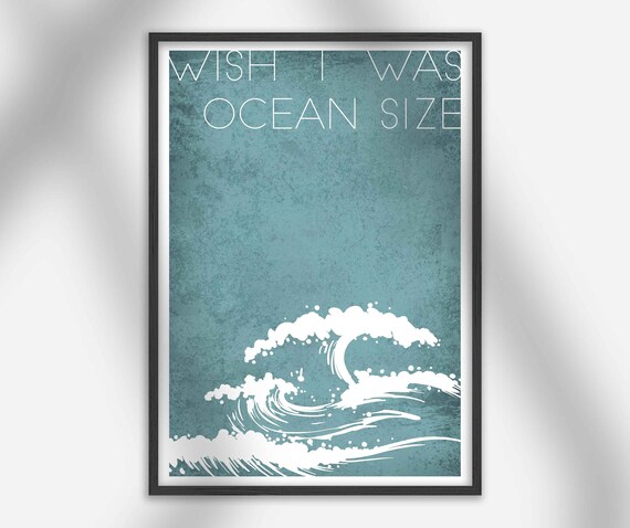 Ocean Size Jane S Addiction Music Lyrics Art Print Etsy