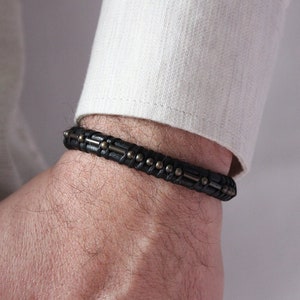 Morse Code Bracelet, Personalized Morse Code Jewelry, Custom Morse Code Leather Bracelet, Personalized Gifts for Men, Boyfriend Gift, Daddy