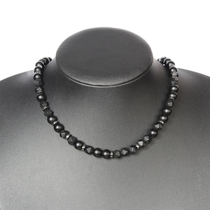 Morse-Code Halskette, kundenspezifische matte schwarze Onyx Halskette, versteckte Mitteilung Halskette, personalisiertes Geschenk für Männer, Abschlussgeschenk, Freundgeschenk