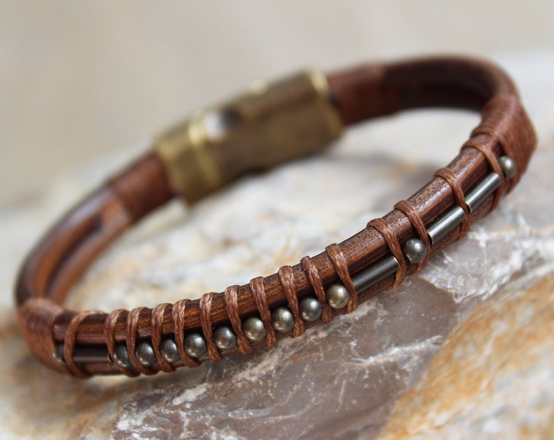 Morse code bracelet custom Personalized gifts for men leather | Etsy
