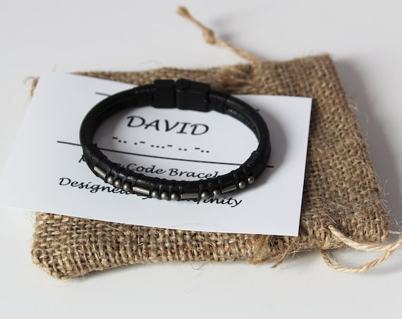 Morse Code Bracelet Memorial Gift Loss of Father Mother Dad Son