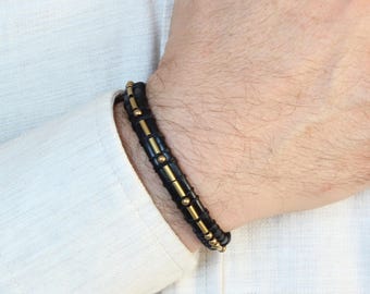 morse code bracelet personalized gifts for men memorial gift for loss of father dad remembering a loved one boyfriend leather bracelet