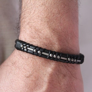 Fuck Cancer Morse Code Bracelet, Cancer Survivor Gift, Strength Bracelet, Get Well Soon for men, Never give up, protection bracelet image 8