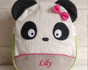 Panda backpack for customizable children, nursery, nursery, swimming pool, picnic bag