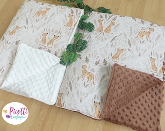 Baby blanket 95*75 cm on the theme of jungle/savannah, cheetah, savannah animals