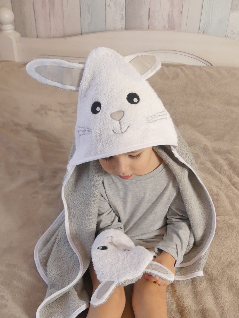Serviette de bain pour bébé/enfant avec gant de toilette ...