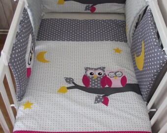 Tour De Lit Rose Et Gris Etsy