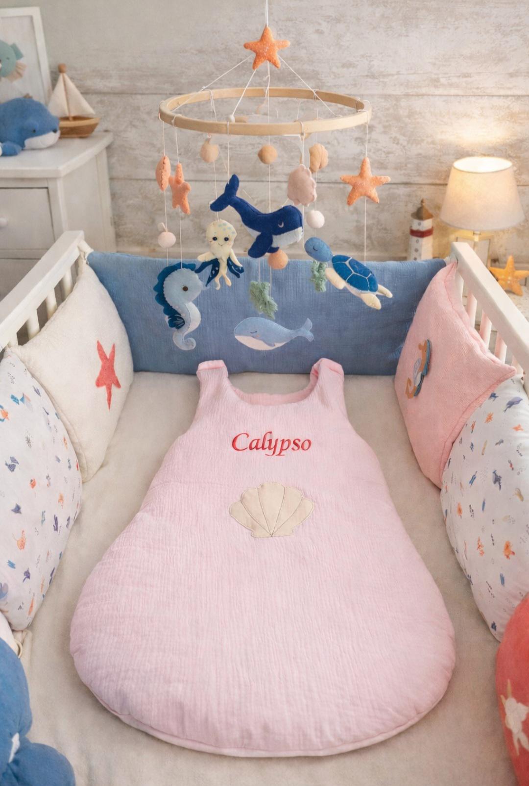 Mobile Lit Bébé Carillon Éolien Animaux Marins 3D - Jouet Suspendu Chambre Enfant