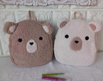 Children's bear backpack, teddy bear, nursery, nursery, swimming pool, picnic bag, sherpa bag