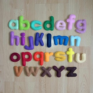Alfabeto de fieltro para niños, letras del abecedario.