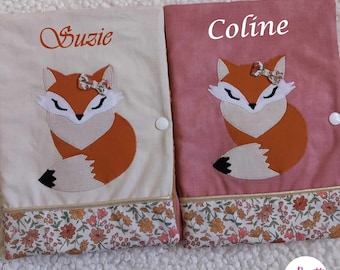 Personalized fox theme health book protector