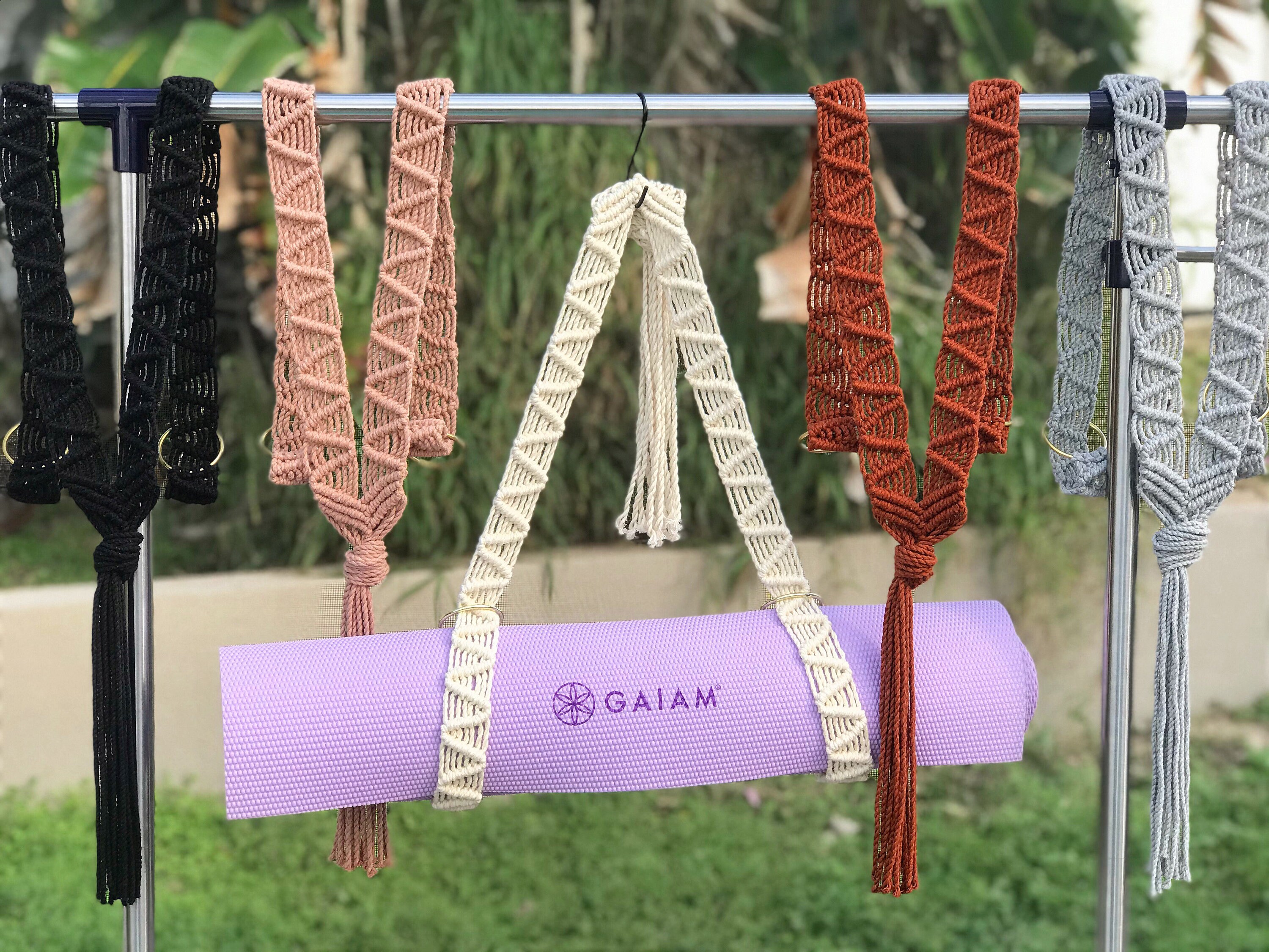 Macrame Yoga Mat Strap Handmade Macrame Boho Arrowhead Yoga Etsy