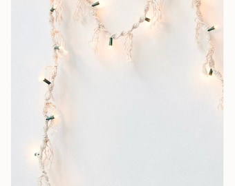 Boho Macrame String Lights | Holiday Garland, USA Hand-Knotted