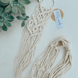 Macrame Plant Hanger Planter | Handmade Modern Macrame Gold Ring Gemstone Roam Wall Hanging Plant Hanger Planter