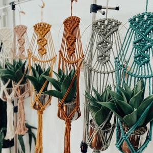 Macrame Dreamcatcher Wall Plant Hanger Planter | Handmade Modern Macrame Boho Rose Dreamcatcher Wall Hanging Plant Hanger Planter
