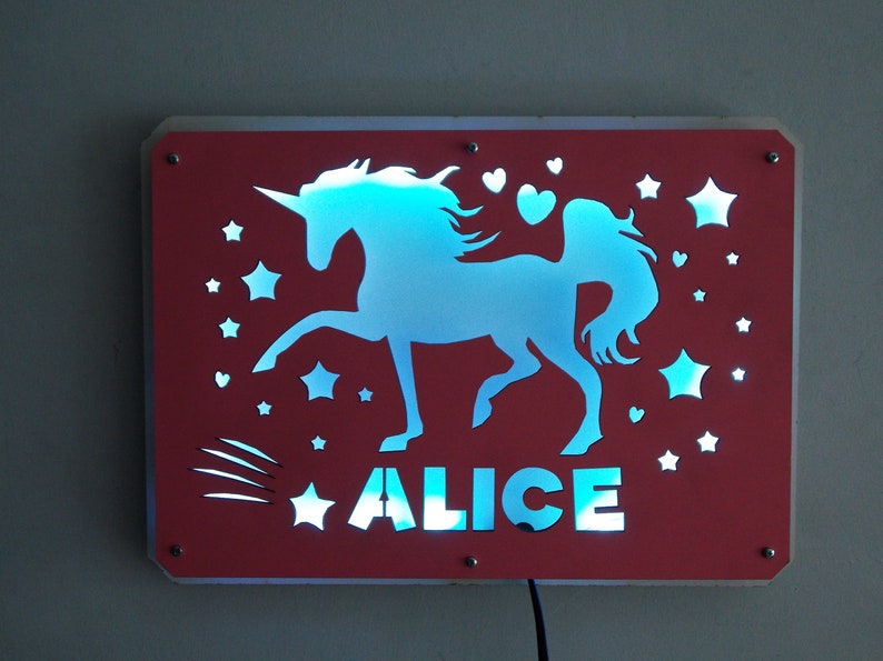 Unicorn Personalized Led Lightnight Lightwall Lightunicorn Image 0