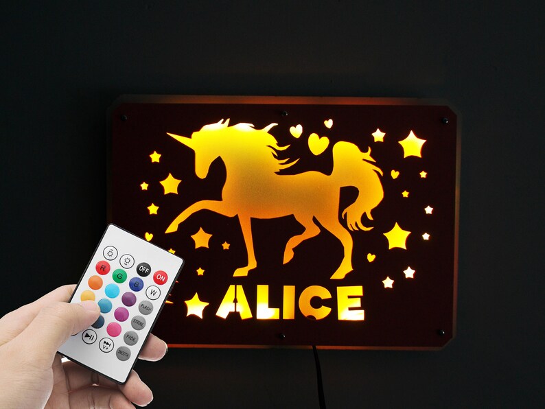 Unicorn Personalized Led Lightnight Lightwall Lightunicorn Image 0 1