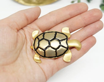 Grande broche tortue style minimaliste, cadeau broche femme