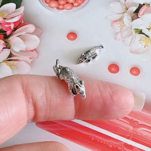 Miniature Dollhouse Mouse Figurine, Metal Miniature Animals, 1/6 Dollhouse