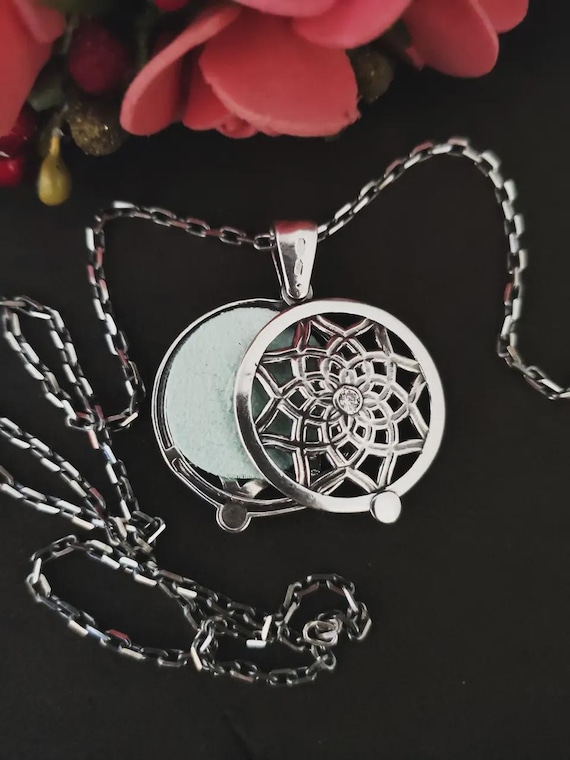Aromatherapy Diffuser Necklace | 925 Sterling Sil… - image 1