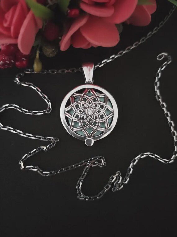 Aromatherapy Diffuser Necklace | 925 Sterling Sil… - image 2