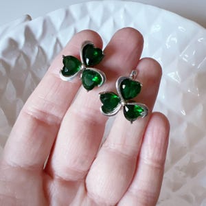 925 Silver Clover Earrings Vintage