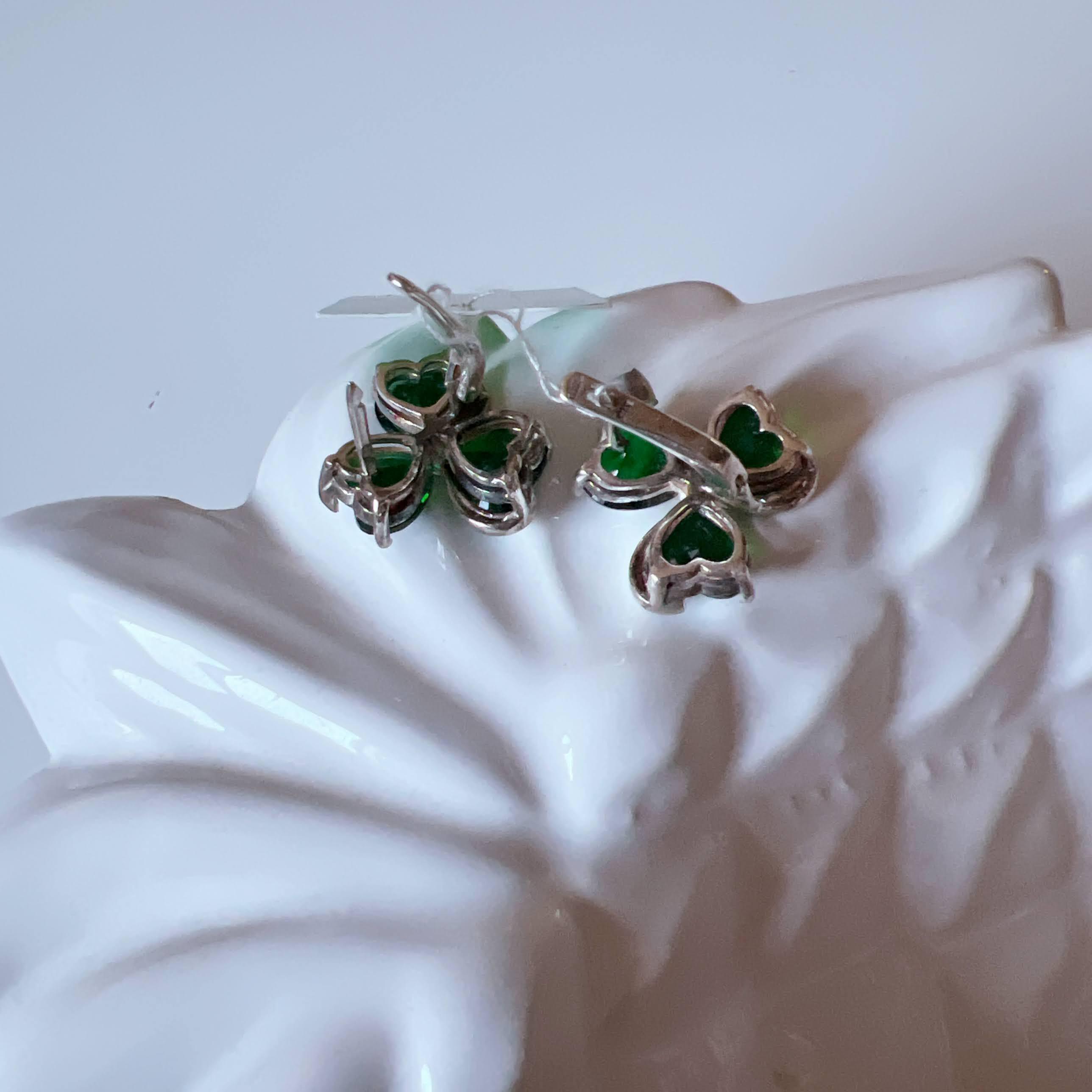 Orecchini A Goccia Trifoglio Nero In Argento 925 – Borchie Classiche Retro Per Uomo E Donna – Fatte A Mano