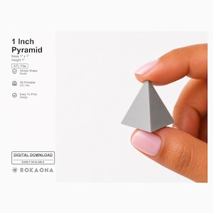 1 Inch Pyramid STL File, Simple Geometric Pyramid Model, Digital Download for 3D Printing and CAD