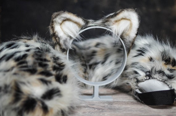 Set of Snow Leopard Ounce Ears and Tail | Etsy