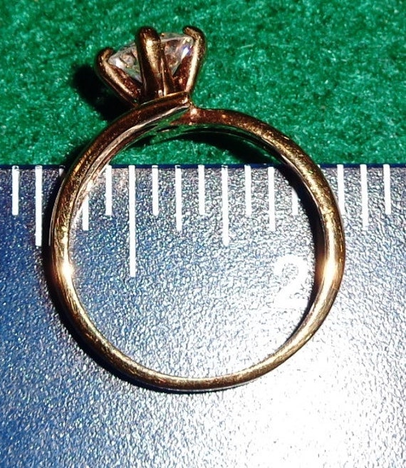 SETA Gold plated Rhinestone Ring marked SETA insi… - image 4