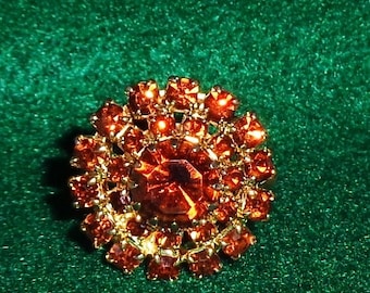Brown stone cluster 1980s women&#39;s ring.