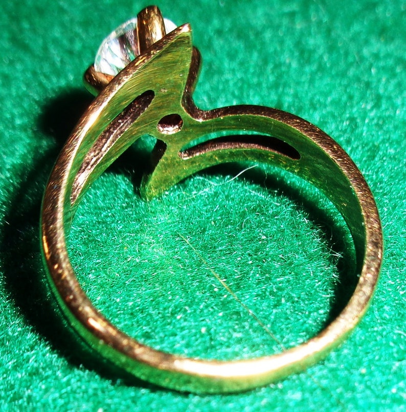 SETA Gold Plated Rhinestone Ring Marked SETA Inside Etsy