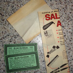 Cupones de zapatos Mason vintage y folleto de pedidos.