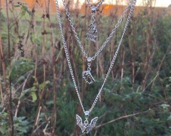 Bram Stoker 3 layered necklace - other charms available