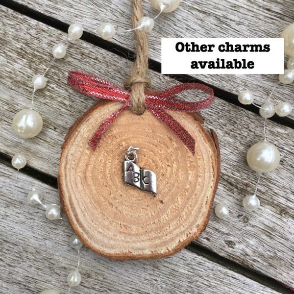 Bronte (Christmas) wood slice ornament - other charms available