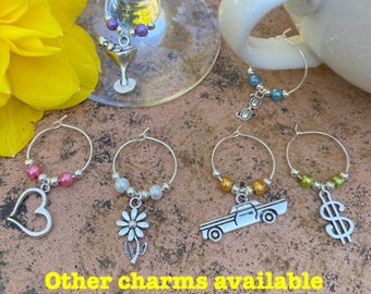 F Scott Fitzgerald's The Great Gatsby wine glass charms - other options available