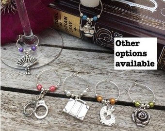 Oscar Wilde wine glass charms - other options available