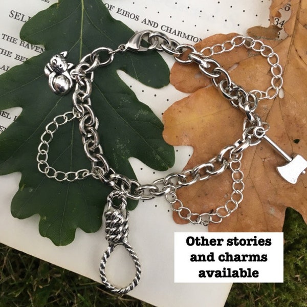 Edgar Allan Poe charm and chain bracelet - other short stories/charms available