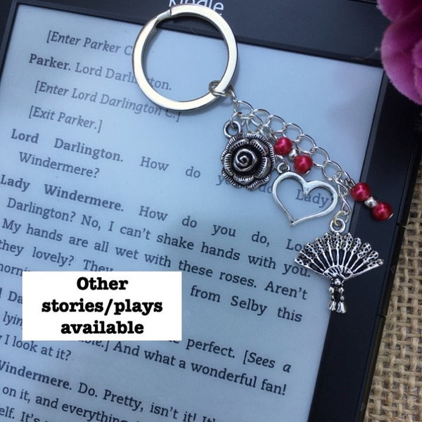 Oscar Wilde beaded key ring - other short stories/plays and bead colours available