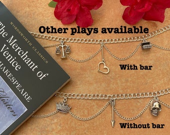 Shakespeare dubbele ketting choker met het spel van uw keuze - met of zonder staaf