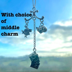 Lewis Carroll themed  rear view mirror charm