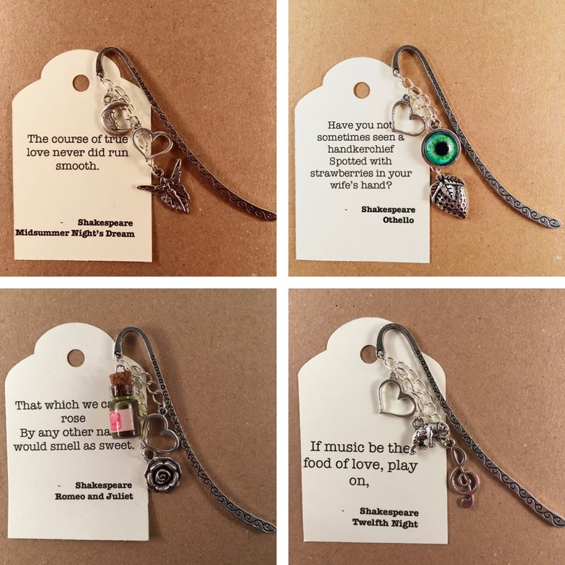 Quirky Stocking Stuffers, Shakespeare Bookmark © LiteraryAllusions | etsy.com