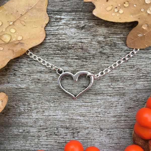 Jane Austen heart chain anklet, bracelet or necklace