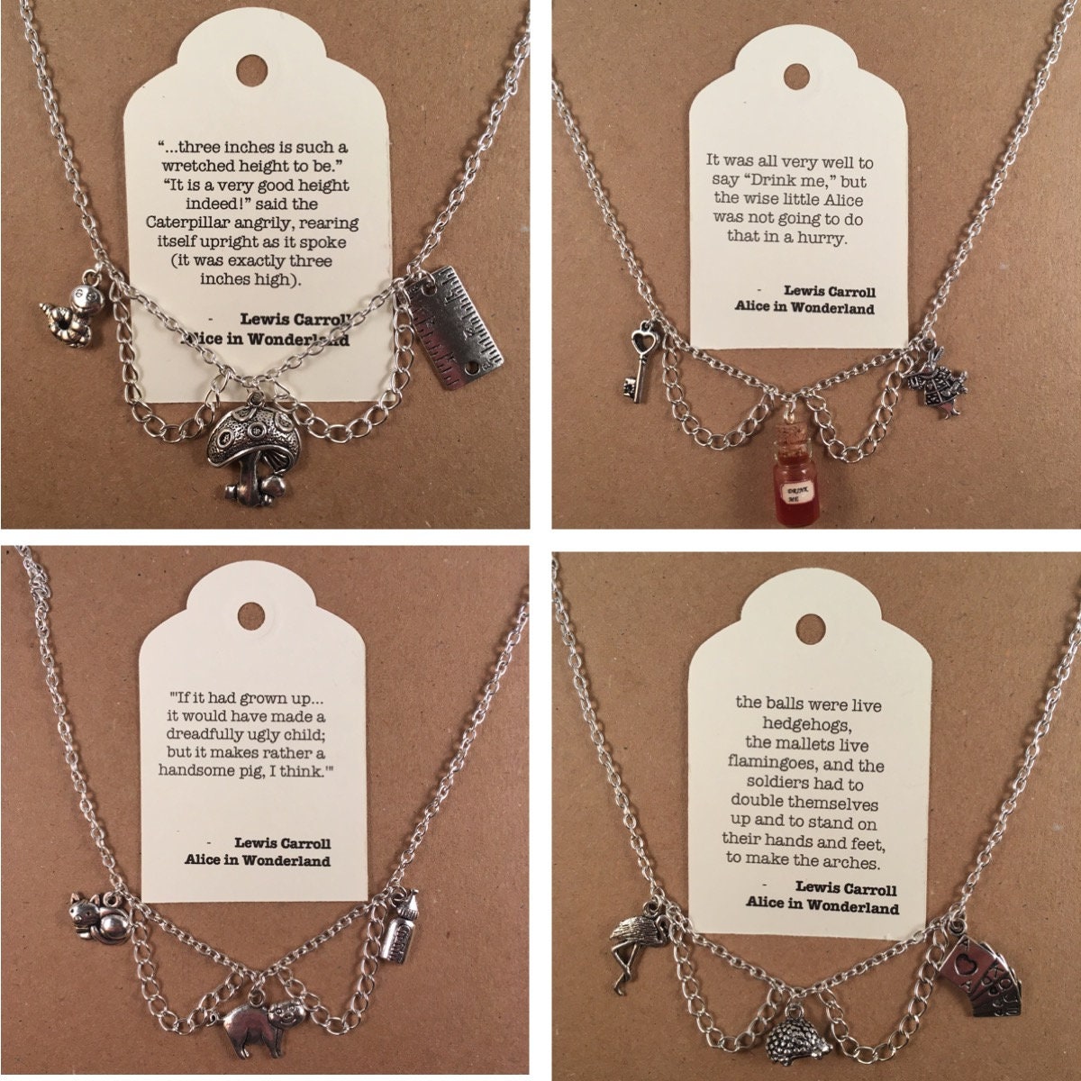 Lewis Carroll necklace other scenes available Etsy