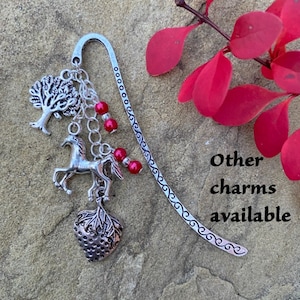 Thomas Hardy&#39;s beaded bookmark - other charms and bead colours available